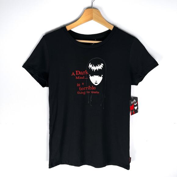 Vintage NWT Emily the Strange Dark Mind Graphic Tee T Shirt Large Goth Hot Topic - Picture 1 of 12